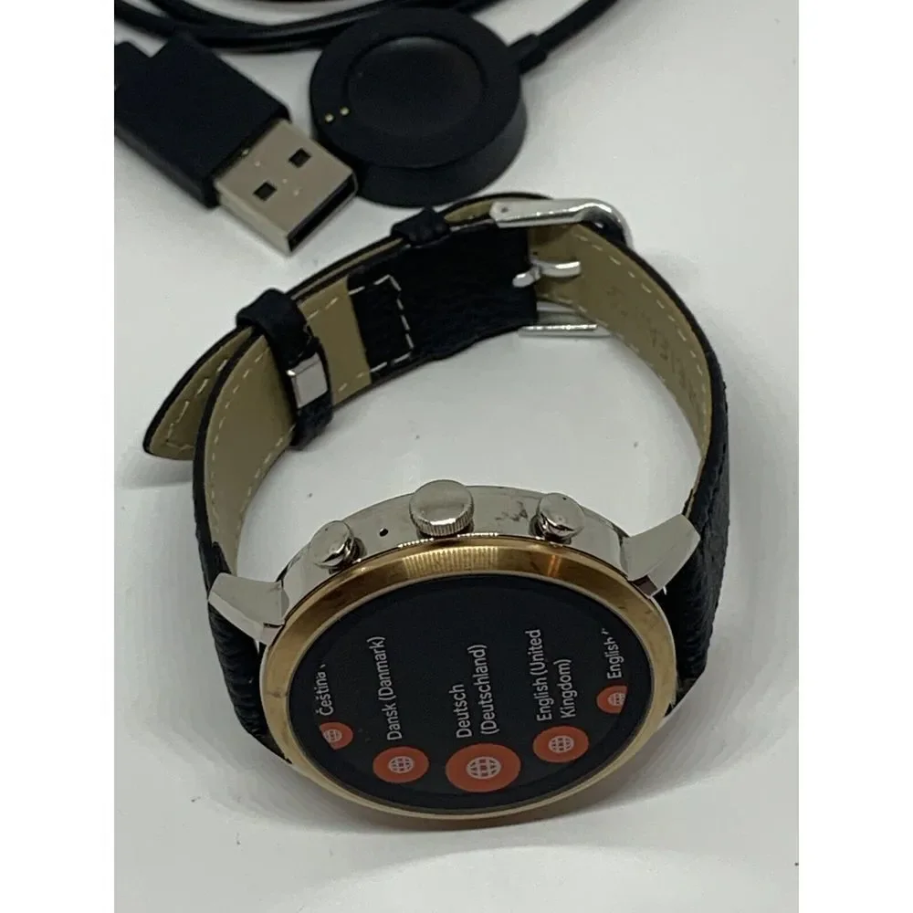 Fossil Venture HR Gen 4 FTW6016 Women's Black Leather Digital Dial Smart Watch